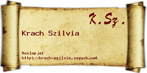 Krach Szilvia névjegykártya